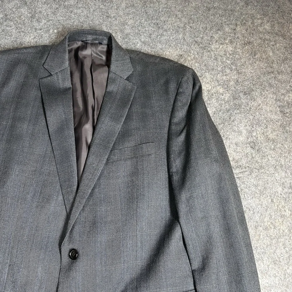 Ralph Lauren Blazer Mens 44R Silk Wool Blend Gray Sport Coat Two Button
